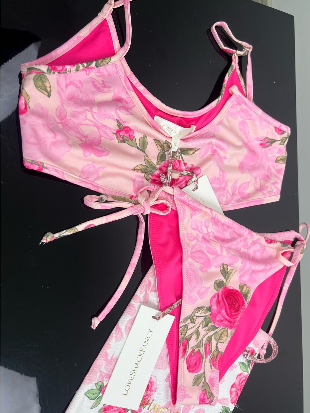 LoveShachFancy Floral Bikini Set, Size XS